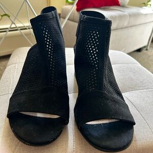 Sonoma Black Open-Toe Mesh Booties